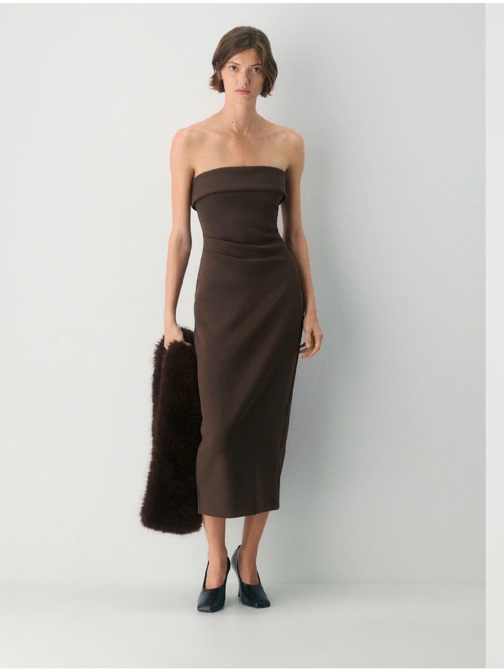 Aritzia Eyecatcher Mocha Brown Dress Sz XS NWT - Picture 2 of 4